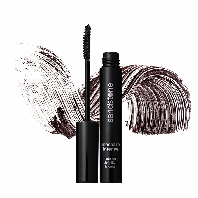 Sandstone Scandinavia Hypoallergenic Mascara for Sensitive Eyes – Smudge-Proof & Sweatproof Lengthening Mascara with Lash Separation – Vegan, Fragrance-Free & Allergy Certified – Brown