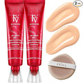 FV 2 Pack Dewy Liquid Foundation Makeup, Waterproof & Lightweight, Natural Finish with Medium Coverage,Hydrating Foundation for Dry and Normal Skin (Nourishing Classic Ivory)
