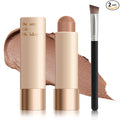 Warm Toned Cream Bronzer Stick,Blendable and Matte Cream Contour Stick for Natural Look,Easy to Sculpt,Long Lasting Face Shaping Contouring Makeup - 02 Natural Brown