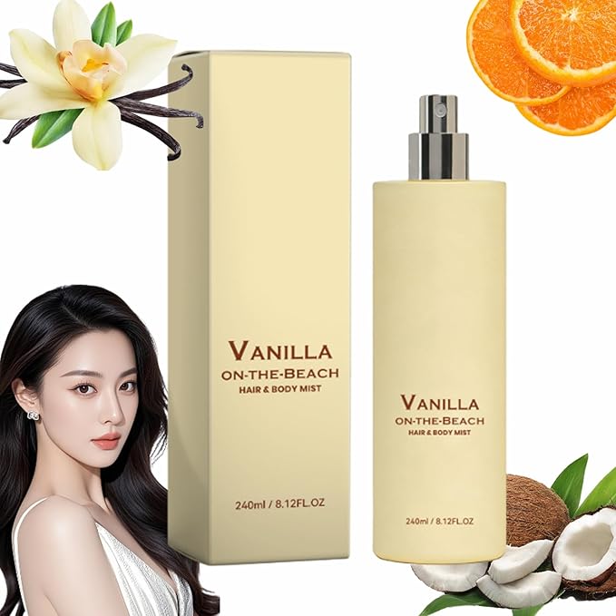 Vanilla on the Hair and Body Mist, Vanilla Ocean Fragrance Spray, Lightweight & Non-sticky, Long-Lasting Fresh Fragrance for Hair & Body, All Skin Types