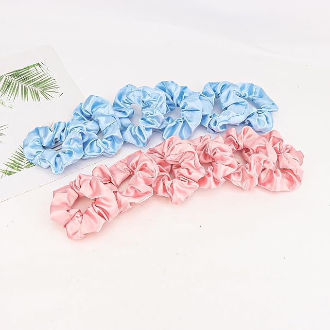 Silk Satin Scrunchies for Women Girls 12 PCS Hair Scrunchies Silk Satin Hair Ties for Thick Hair Bulk Hair Ties Hair Accessories