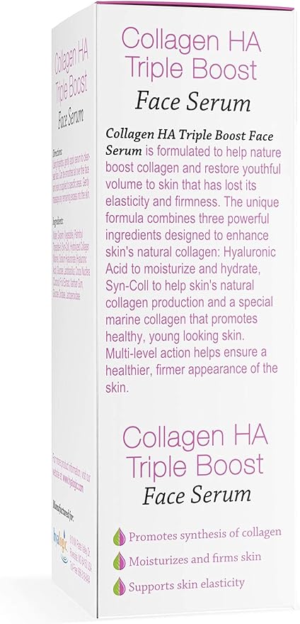 Hyalogic HA Collagen Serum - Triple Boost Face for Skin Care - Peptides for Face, Youthful Firmness & Elasticity Boost, Fragrance & Paraben Free Marine 0.47 FL OZ