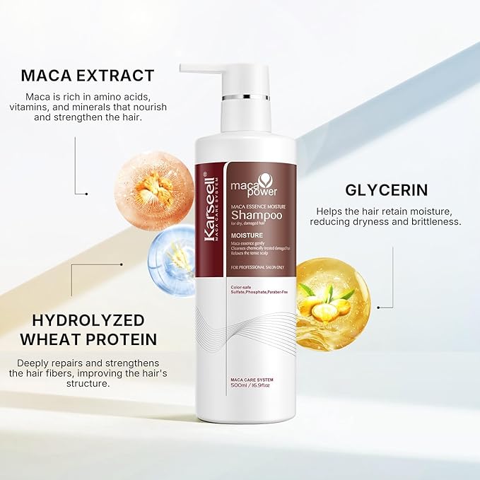 Karseell Argan Oil Shampoo Extract Moisturizing Deep Repair Smooth Shampoo for Dry and Damaged Hair 16.9Oz 500ml