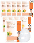 DERMAL Apricot Collagen Essence Korean Facial Mask Sheet Pack of 10 - Nourishing, Revitalizing Complexion, Skin Glow - Hypoallergenic Skin Friendly Sheet