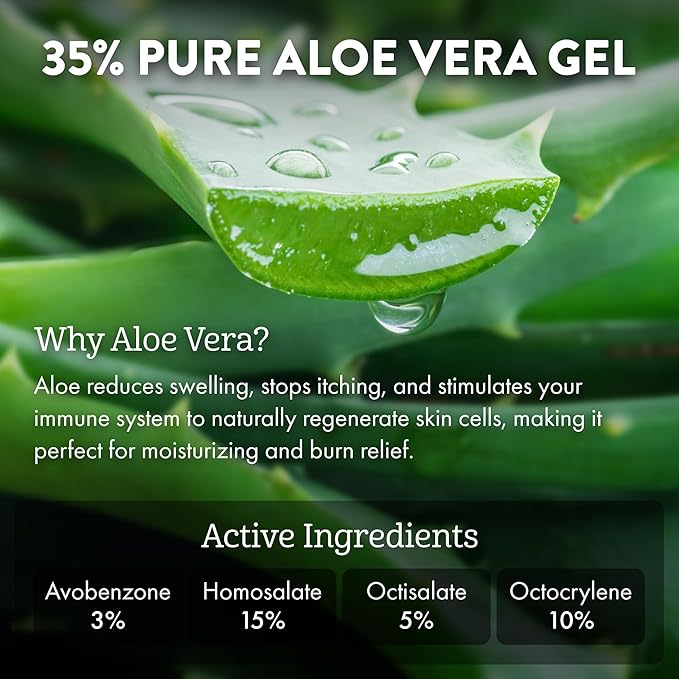 Aloe Up Sport Sunscreen Body Lotion SPF 50 – Broad Spectrum Sunblock With Aloe Vera Gel – Non-Greasy, Skin Sun Protection, No White Cast – Reef Friendly Sunscreen – Fragrance-Free – 6 Oz, 2-Pack