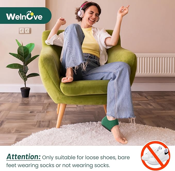 Plantar Fasciitis Heel Protector for Shoes - Welnove Anti Slip Heel Cups for Women Men Heels Spur Pain Relief - Heel Inserts Pads for Achilles Tendonitis Dry Cracked Heel Support Cushion (Size L)