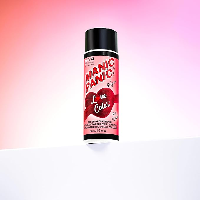 MANIC PANIC Warm Vibrant Red Color Depositing Conditioner - Love Color Hair Conditioner Keeps Hair Vibrant, Nourished & Refreshed - Formulated with Shea Butter & Quinoa - Red Desire (8oz)