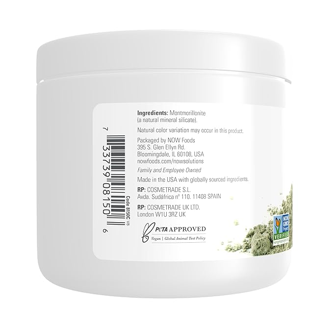 NOW Solutions, European Clay Powder, Pure Powder for a Detox Facial Cleansing Mask, 6-Ounce