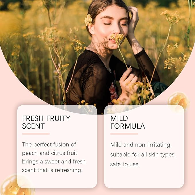 Peach Perfume - Pink Peach Perfumes for Women, Enhanced Fresh Peach Scents, Sweet Long-Lasting Fragrances Mist Spray for Hair & Body (1PC)