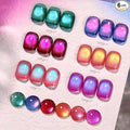 Born Pretty Spring Summer Cat Magnetic Eye Gel Nail Polish Set,Pink Blue Crystal Glass Magnetic Shimmer Glitter Gel Polish Nail Polish Manicure Salon DIY at Home 6Pcs 7ML