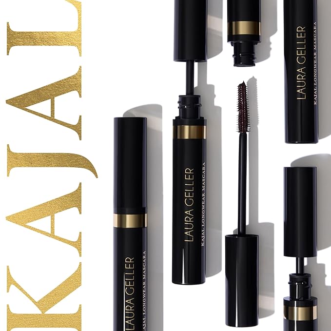 LAURA GELLER NEW YORK Kajal Longwear Mascara – Black and Brown Duo – Volumizing, Lengthening, & Defining Mascara - Buildable, Smudge‑Proof & Flake‑Proof Wear