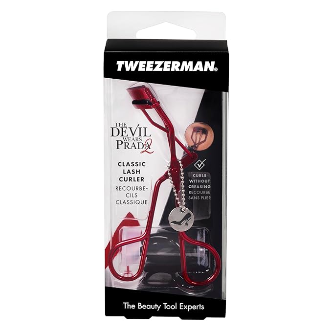 Tweezerman Devil Wears Prada 2 Eyelash Curler with Refill Pads - Makeup Eyelash Tool for All Eye Shapes