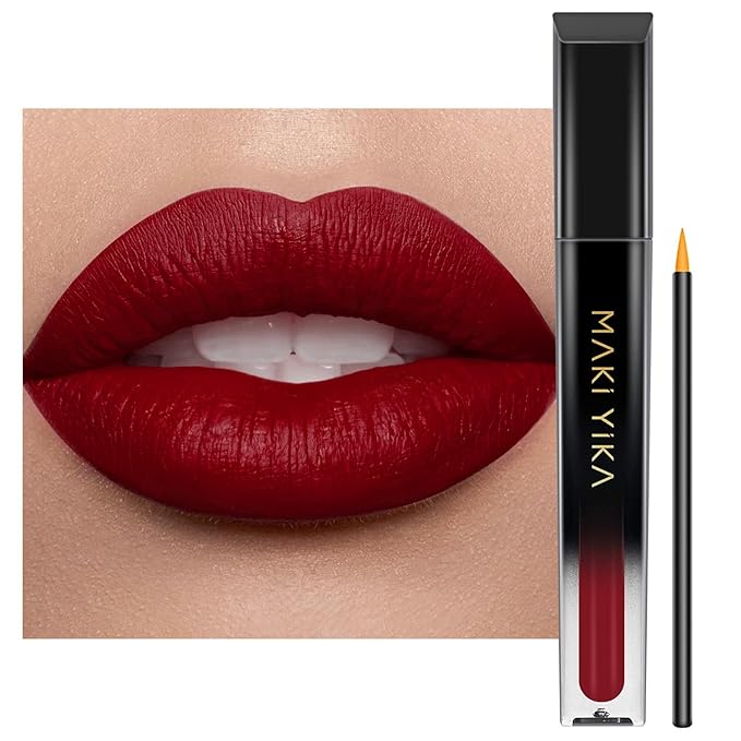 MAKI YIKA Dark Red Lipstick for Women Color Stay Long Lasting Lipsticks No Smudge Matte Liquid Lipstick Transferproof Cruelty-Free Lip Color for Mother's Day,PARTY GO