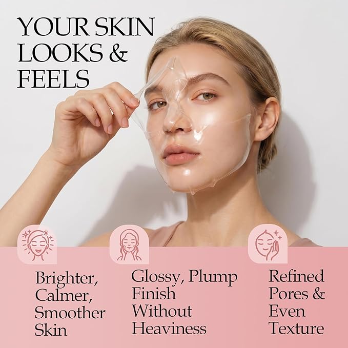 4 PACK Hydrating Bio-Collagen Deep Mask – Overnight Hydrogel Face Mask for Pore Care & Soothing Revitalizing Effect