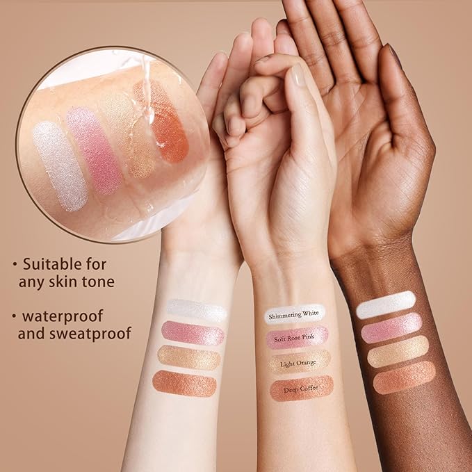 Eyes & Cheeks Makeup Palette - 4-in-1 Eyeshadow, Blush, Highlighter & Bronzer with Smooth Velvet Texture that Blends Easy, Travel-Friendly Full Face Makeup Kit, Perfect Palette Gift for Women