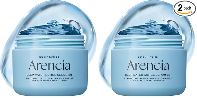 Arencia PDRN Intensive Hydration Overnight Serum - Cica PDRN + Hyaluronic Acid + Ceramide, Smooths fine line for plump glass skin, Korean Skincare 50g 1.76 oz (Pack of 2)
