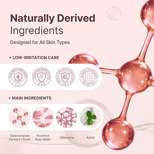 SECRETKEY Starting Rose Essence Toner, Galactomyces Ferment with Rose Water for Radiance Glass Skin, Hydrating Essence, Helps Improve Uneven Skin Tone, Korean Skin Care Essence (5.07 Fl Oz / 150ml)