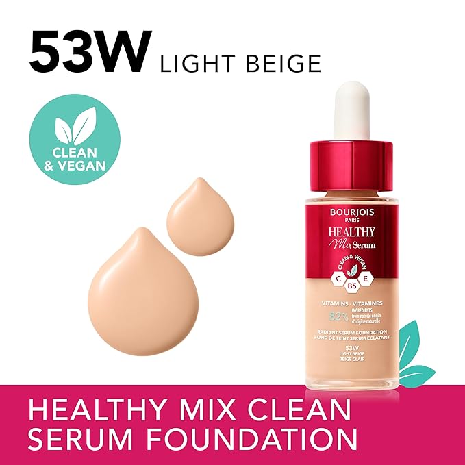 Bourjois Fond de Teint Healthy Mix Serum Foundation for a natural look (53W Light Beige)