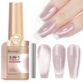 One Step Gel Polish 3-in-1, Pink Cat Eye Gel Nail Polish With Magnet, HEMA TPO Free Shimmer Magnetic Cateye Gel Polish Soak Off UV Nail Art Design Manicure DIY 12ml
