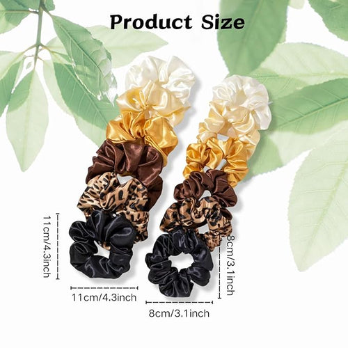 12PCS Satin Scrunchies Pack for Women and Girls, Soft Silk Hair Ties for Sleeping, No-Damage Satin Ponytail Holders for Thick or Curly Hair