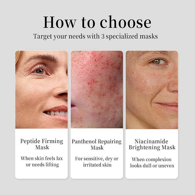 Face Sheet Masks, 9 Variety Packs, Peptide, Vitamin C & Panthenol B5, Antiaging, Brightening,Soothing Facial Skincare Gift Set for All Skin,Moisturizing Face Mask Set.