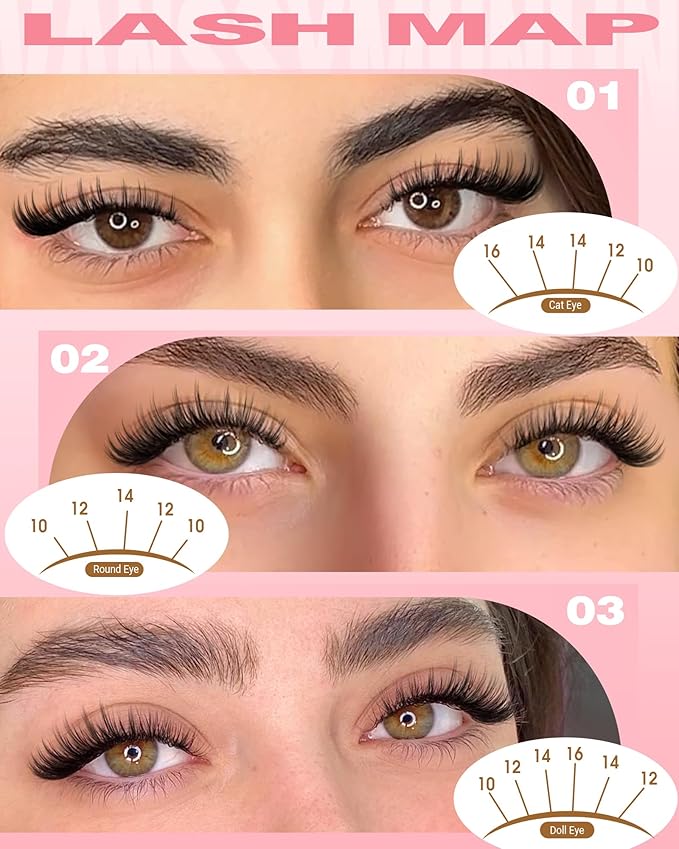 Wispy Natural Lash Clusters Kit Double Spiky Eyelash Clusters Kit Manga Cluster Eyelash Extensions Kit 10-16mm Lash Extensions Kit C Curly Individual Lashes DIY Eyelashes Clusters Kit with Brush