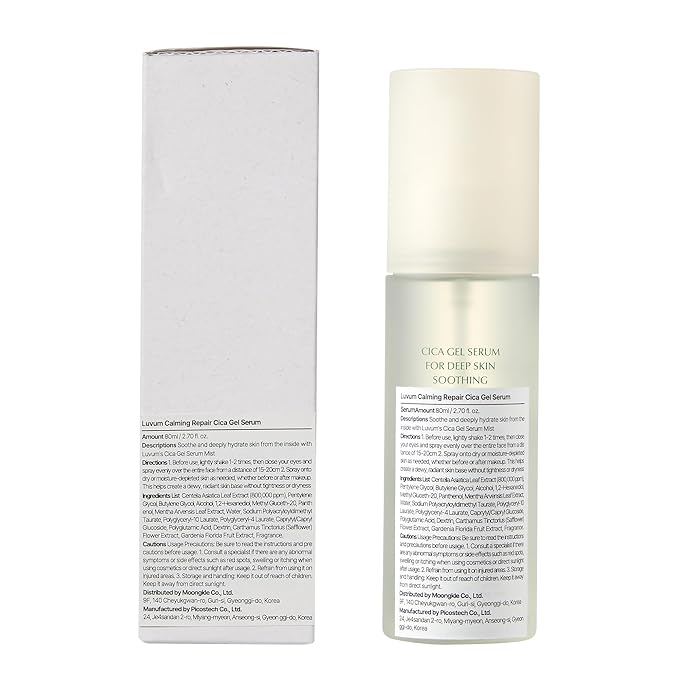 Luvum Calming Repair Cica Gel Serum, Centella Mist, Facial Spray, 2.70 fl. oz