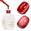 Red Cat Eye Gel Nail Polish, 15ML Jelly Glass Cateye Gel Polish with Magnet Moonlight Shimmer Glitter Magnetic Nail Polish Soak Off Salon DIY at Home