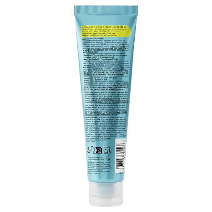 HASK Gloss Coat + Argan Oil High Shine Glaze | Glass Hair Shine, Smooths Frizz, 5 Minute Rinse Treatment | Sulfate, Paraben, & Cruelty Free, Color Safe, Vegan, 5 fl oz