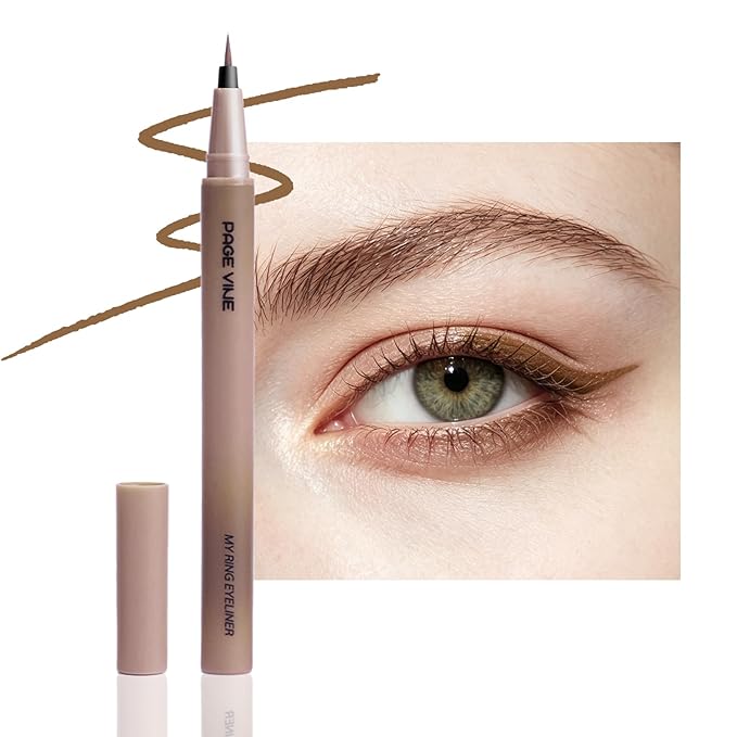 Ultra Fine Liquid Eyeliner Pen - Formula for Mature Women, Slim Precision Tip for Winged & Inner Corner, Waterproof Smudge-Proof, Quick-Drying & Long-Lasting #04 Mocha Brown
