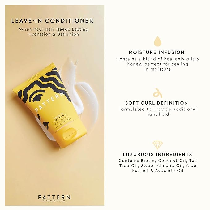 PATTERN Beauty by Tracee Ellis Ross Leave-In Conditioner 25 fl oz - Rich Moisture for Curly, Coily and Tight-Textured Hair, 3a to 4c (Pack of 2)