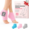 Moisturizing Socks Women, Feather Yarn Gel Socks, Foot Moisturizing Socks(Size 9-11) Deeply Hydrating for Dry, Cracked Heels, Silicone Socks for Women, Perfect Galentines Day Gifts, 1 Pair (Heel-Pink)