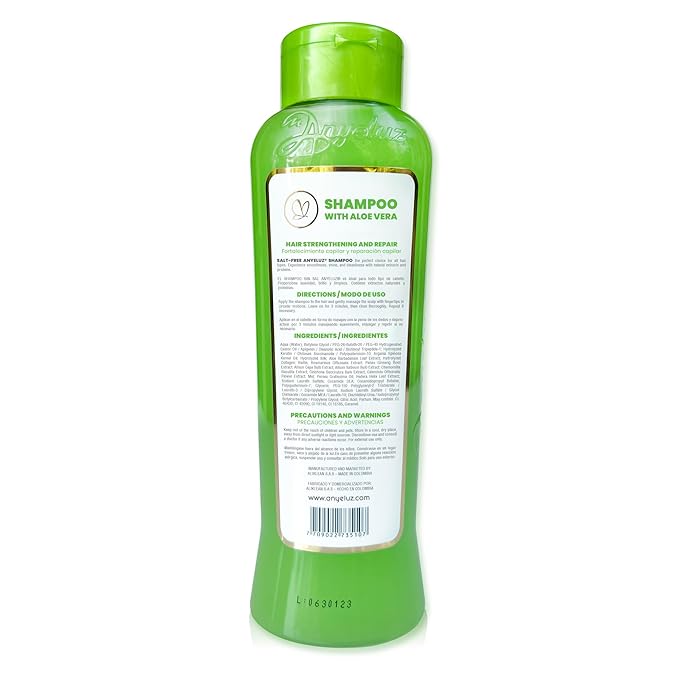 ANYELUZ Aloe Vera Hair Shampoo, Deep-Cleansing Scalp Cleanser, Biotin Strengthening Formula, Grease Control, Salt Paraben-Free Haircare