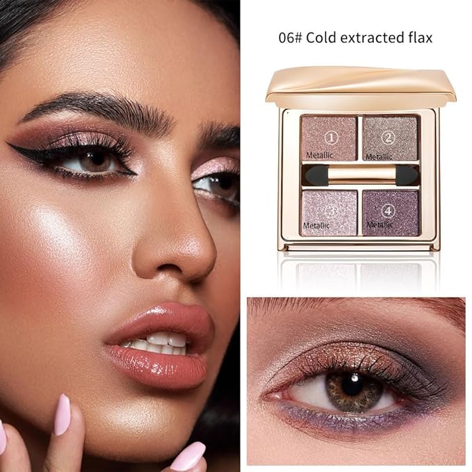 Cool Mauve Purple Eyeshadow Palette – High-Pigment Shimmer & Glitter for Icy Pink Glow, Soft Glam & Plum Smokey Looks, Long-Lasting Blendable Eye Makeup for Green, Hazel & Brown Eyes