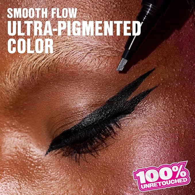 wet n wild Breakup Proof Wing Out Waterproof Liquid Eyeliner, 16-Hour Wear, Smudge-Proof & Cry-Proof, Flat Angled Brush for Precise & Bold Wings - Ultra Black