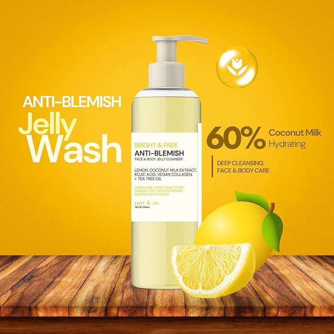 Catt & co. Bright and Free ANTI- BLEMISH FACE & BODY JELLY CLEANSER 250ML
