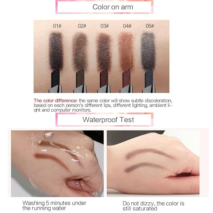 Eyebrow Pencil Light Brown Double Ended Precision Waterproof Brow Cruelty Free(Light Brown #4)