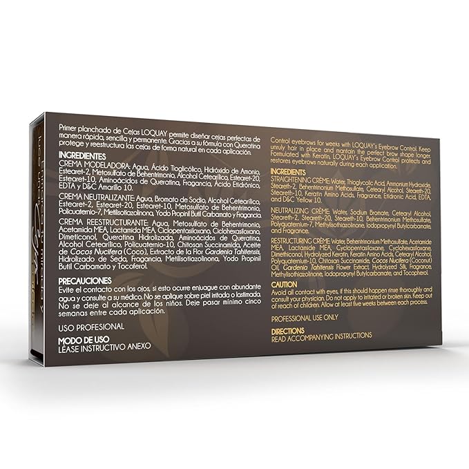 Planchado de Cejas Keratin Eyebrow Straightening Control Kit, 3 Step Treatment, 3 Tubes, 10g Each, Professional Use, Includes Comb