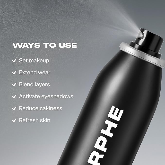 Morphe Mini Continuous Setting Mist - Micro-Fine, Travel Size Makeup Setting Spray with a Natural Radiant Finish - Helps Makeup Resist Caking or Fading & Increases Wear of Foundation (1.3 oz)