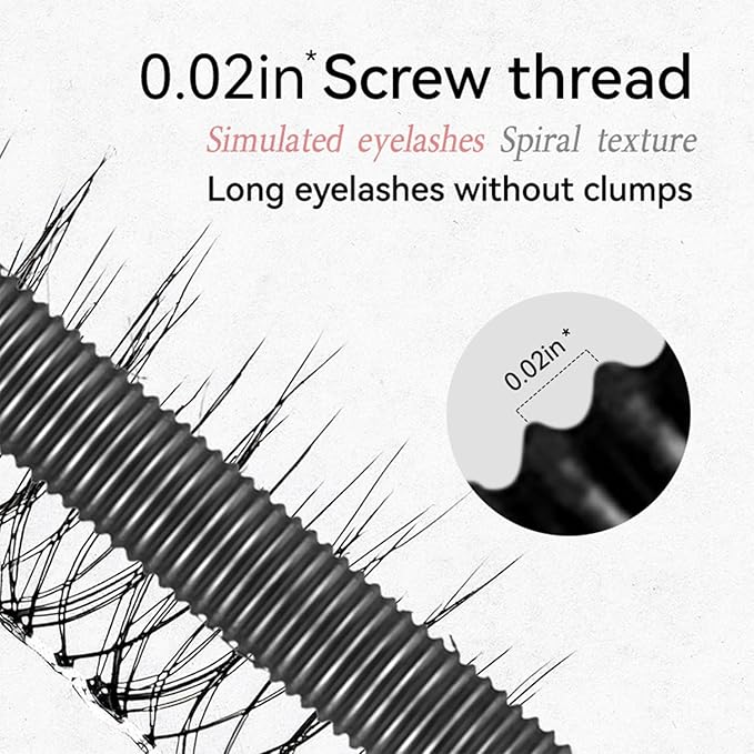 Iron Wand Mascara,New Metal Curl Waterproof Mascara, Tubular Eyelash Primer Waterproof Long Curling, Brushless Mascaras for Natural and Non-smudged Eyelash,Black (Pack of 2)