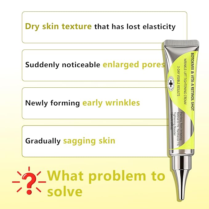 Botoxmix & Vita A Retinal Shot Tightening Booster | Wrinkle-Lift Tightening Cream, Collagen Lifting Serum, Retinoid for Anti-Aging, Pore Minimizer, Wrinkles & Fine Lines, Firmer Skin (15ml x 2 PCS)