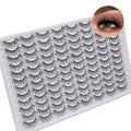 Azenlo False Eyelashes 48 Pairs Faux Mink Lashes 9-17mm Wispy Lashes 3D Fluffy Cat Eye Lashes Pack Bulk Wholesale Strip Lashes(style 48-020)