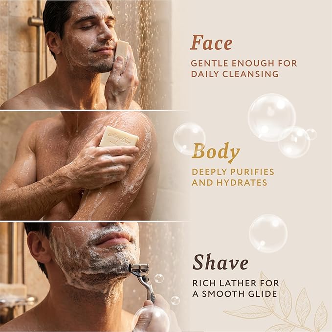 Mary Case Men's Bar Soap Variety Set of 4 | Oud, Ocean, Cinnamon & Patchouli, Bourbon Scented Soaps with Olive & Coconut Oils | Bath Soap for Men | Deep Cleansing & Nourishing Dry Skin