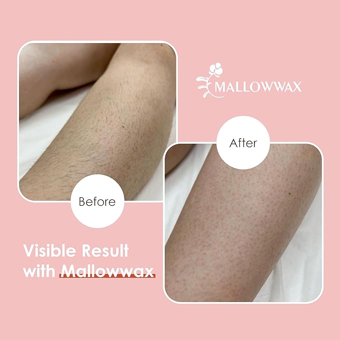 Mallowwax Hard Wax Beads, 1lb Strawberry Red Stripless Wax for Hair Removal, All-purpose Refill Wax Beans for Brazilian Bikini, Face, Eyebrows, Underarms, Chest, Back,Legs, Women and Men