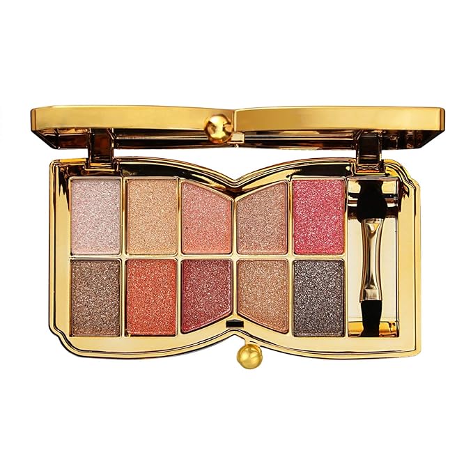 Glitter Eyeshadow Palette, 10 Colors Sparkle Shimmer & Matte Eye Shadow Highly Pigmented Waterproof Long Lasting Makeup Set (Color 8)