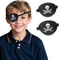 2PCS 3D Pirate Eye Patch for Kids, Soft Medical Eye Patches, Adjustable Amblyopia Lazy Eye Patches for Left or Right Eyes(Black)