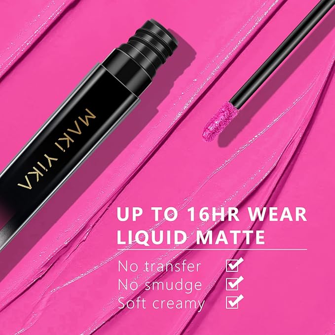 MAKI YIKA Pink Lipstick for Women Color Stay Long Lasting Lipsticks No Smudge Matte Liquid Lipstick Transferproof Cruelty-Free Lip Color for Mother's Day,First Class