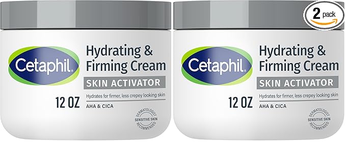 Cetaphil Skin Activator Hydrating & Firming Body Cream 12oz,Mandelic Acid (AHA) and Centella Asiatica (CICA) Cream,Hydrates and Firms Aging Skin,Anti-Aging Skincare,12 oz,(Pack of 2)