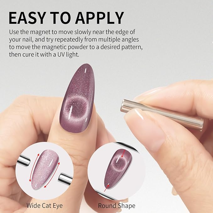 MAYCHAO 15ML Romatic Galaxy Cat Eye Gel Nail Polish 1Pc Galaxy Gel Polish with Magnet Soak off Holographic Magnetic Gel Polish for Nail Art Manicure Salon DIY at Home, 0.5 OZ