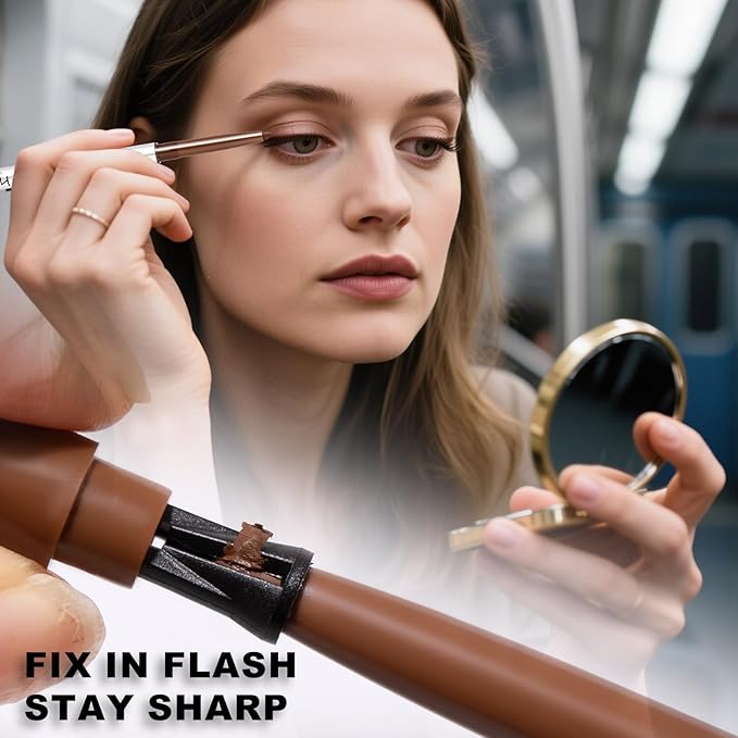 HECI BEAUTY Sharpenable Gel Eyeliner Pencil, Multi-Use Longwear Eyeliner Pencil, Ultra-Smooth Tip Eye Makeup with Up to 24HR Wear, Waterproof & Smudge-Proof - Brown
